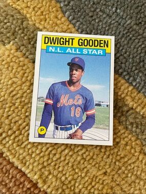 Dwight Gooden 1987 Mets N.L. All-Star Baseball Card, Blue/Orange, Excellent cond